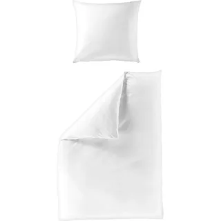 BIERBAUM Elegant uni Mako-Satin Weiß 240 x 220 cm + 2 x 80 x 40 cm