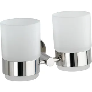 Wenko Zahnputzbecher Duo Bosio silber, glänzend, 1 St.