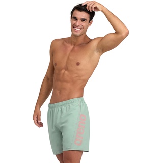 Arena Fundamentals Logo Boxer R Herren Strand- und Pool-Boxershorts, Herren Badeshorts aus weichem, recyceltem und schnell trocknendem Material, Strand-Boxershorts mit Netz-Innenslip