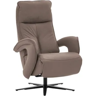 Valdera Relaxsessel , Taupe , Metall , Echtleder , Semi-Anilinleder, Rindleder , 77x110x87 cm , Goldenes M , Fußauswahl, Lederauswahl, Stoffauswahl , Wohnzimmer, Sessel, Ledersessel