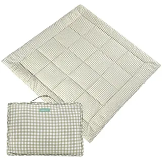 Molis&Co - Krabbeldecke 120x120 cm - 100% Baumwolle (OEKO-TEX) - Multifunktionale Spielmatte, Dick & Weich Gepolstert - Ideal als Babydecke & Spieldecke - Mint Tea