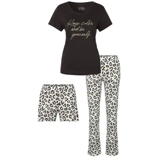 VIVANCE DREAMS Damen Pyjama grau-gemustert Gr.36/38