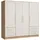 Drehtürenschrank Jupiter 207 x 200 x 60 cm Weiß/Braun