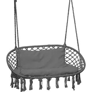 Linder Exclusiv Doppel-Hängesessel, Hängesitz, Hängestuhl, Hängeschaukel, Hängekorb Dunkelgrau - Dunkelgrau