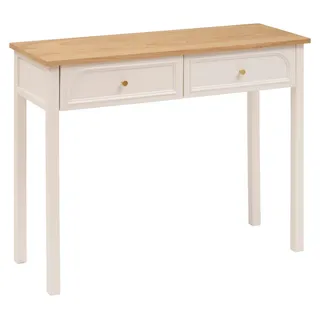Konsolentisch mit 2 Schubladen MODEA, 100 x 35 x 80 cm, beige - Beige