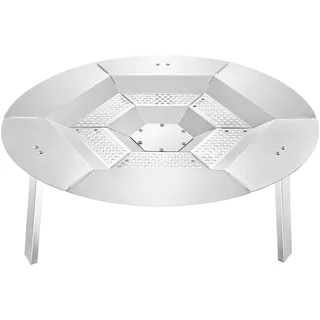 Vevor Wärmeverteiler für Feuerschale, φ685x254 mm Lagerfeuer-Hitzeschutz rund für Holzfeuerstelle, Hitzeverteiler aus Edelstahl 304, abnehmbare Brennerabdeckung, Campingzubehör