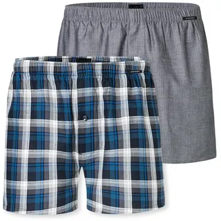 SCHIESSER Herren, 2 Pack Boxershorts Baumwolle, Web Multipack - Webboxer, Sortiert 2_182428, 9,
