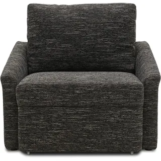 DOMO. collection Sessel Relax, Dauerschläfer, Boxspring Sofa mit Schlaffunktion, Schlafsessel, Gästebett, Schlafsofa 108 x 96 x 86 cm (BxTxH), schwarz