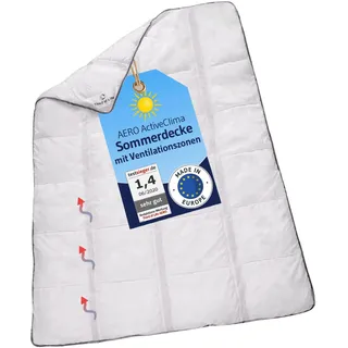 AERO ActiveClima 135x200 Sommerdecke mit innovativer OptiSleep®-Technologie | Luftige Steppdecke mit Ventilationsstreifen und hohe Atmungsaktivität | Perfekt als leichte Sommer-Decke 135 x 200 cm