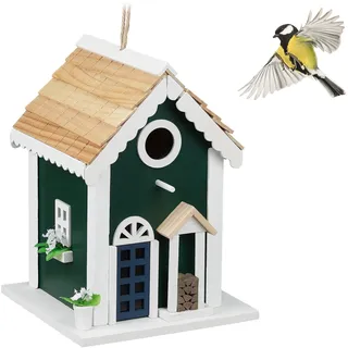 Relaxdays Vogelhaus, , Multicolor , Holz, , 18.5x25.5x18.5 cm, , Dekoration, Gartendeko