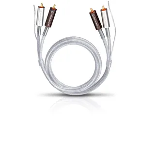 Oehlbach Cinch Audio Anschlusskabel 2x Cinch-Stecker - 2x Cinch-Stecker 0,5m (Oehlbach Silver)