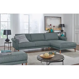 Creation BY ROLF BENZ Ecksofa »CR.450, Designecksofa, Polsterecke, L-Form, 282/178 cm (B/T)«, abgerundete Armlehne Schnecke, modern Landhaus, Leder oder Chenille Creation BY ROLF BENZ wasserblau/steingrau 044-72