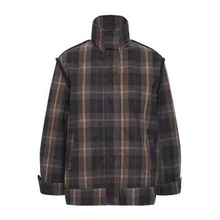 Ichi Wintermantel "Damen Jacke IHCRONTO", schwarz navy check