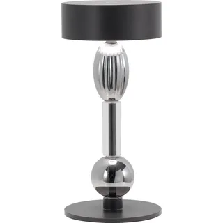 Zafferano Royal Family Wi-Fi - Wiederaufladbare LED-Tischlampe, Touch-Dimmer, 36h Akku, Titan-Alu, Glas - Silber