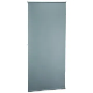 Relaxdays Verdunkelungsrollo, Hitzeschutz, Thermo Rollo Klemmfix, blickdichtes Seitenzugrollo 90x210, Stoff 86 cm, grau