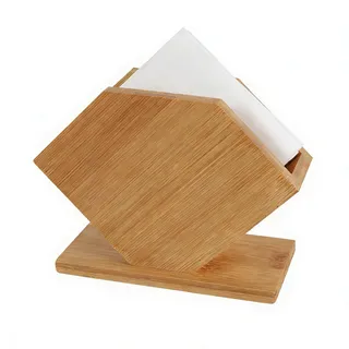 Holz Serviettenhalter, Rustikaler Freistehender Tisch-Tissue-Spender aus Holz, Vertikaler Minimalistischer Bambus Serviettenständer für Zuhause, Restaurant, Küche, Esszimmer, Party, Hotel.