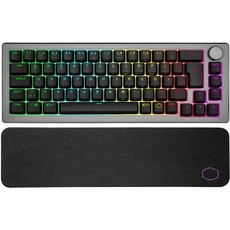 Cooler Master CK721 Mechanische Gaming Tastatur - Keyboard mit 65% Layout, Schalter-Braun, RGB-Beleuchtung, Hybrid-Wireless-Technologie, Präzisionsrad - Space Grau, DE - QWERTZ
