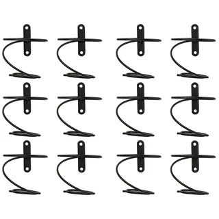 Giyofom Packung mit 12 An der Wand Montierten Wein Regalen - Rot Wein Flaschen Display Halter mit Schrauben, Metall Wein Regal Organizer