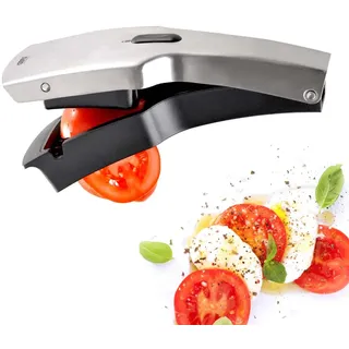 GEFU TARI Gemüseschneider mit 5mm Klingenzähnen - Präziser Scheibenschneider für Obst, Eier & Käse - Spülmaschinenfester Küchenhelfer aus Edelstahl, 20cm