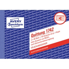 Bild Avery Zweckform Quittung Kleinunternehmer ohne MwSt., für DE/AT) weiß/gelb