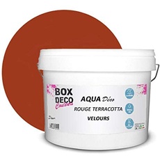 BOX DECO COULEURS Aqua Déco Wandfarbe Acryl Velvet Optik 10 l Terracotta Rot