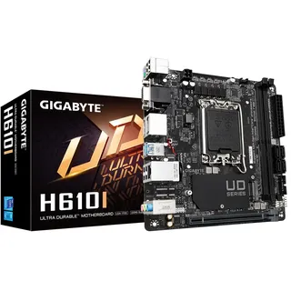 Gigabyte H610I Motherboard - Unterstützt Intel Core 14. Generation CPUs, 4+1+1 Hybrid Digital VRM, bis zu 5600MHz DDR5, 1xPCIe 3.0 M.2, GbE LAN, USB 3.2 Gen 1