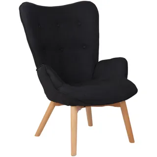 CLP Sessel Stoff schwarz , Textil , 71x100x77 cm , Wohnzimmer, Sessel, Ohrensessel