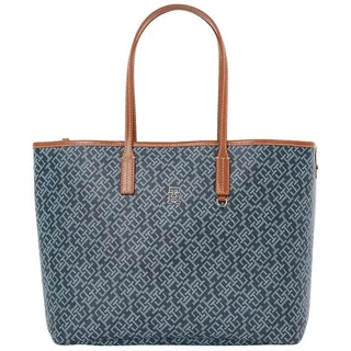 Tommy Hilfiger Tragetasche »TH MONOPLAY TOTE LE«, Damen Schultertasche, Henkeltasche, Shopper mit Allover-Print blau