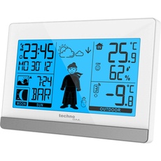 Bild WS9612 in weiß, mit Innen- und Außentemperatur, Wettervorhersage, Funkuhr