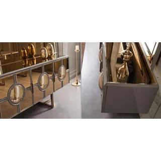 Sideboard Kommode Holz Schrank Luxus Wohnzimmerkommode Gold Spiegel - Gold