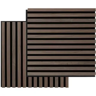 FIBROTECH Akustikpaneel Square Walnut (Walnuss, 520×520 mm, 0,27 m2, Raumklang, Wandverkleidung, Akustikplatten, Schallisolierung) 2344639