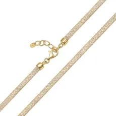 Amberta Damen Halskette aus 925 Sterling Silber mit Simulierter Diamant: Kristall Halskette Statement mit Zirkonia in Vergoldete