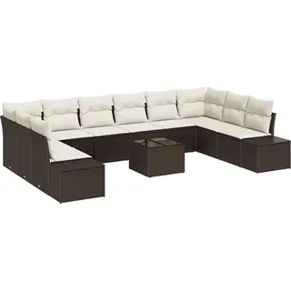 vidaXL Gartensofa-set 11 stk. Braun Poly-Rattan - Braun