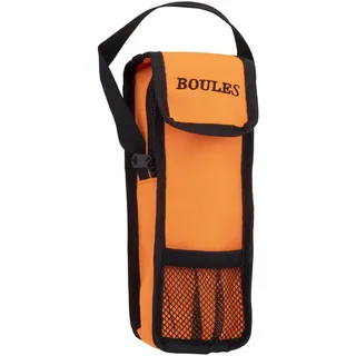 Engelhart - Tasche für 3 Boules Spiel Bouletasche mit Tragegriff Öffnung Oben Größe; 23 x 8,5 x 3,5 cm (Orange)