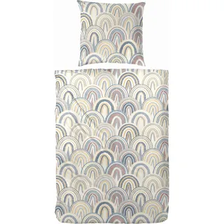 Bettwäsche PRIMERA "Primera Renforce-Bettwäsche Rainboho", beige, B/L: 155cm x 220cm, 1 Stk., 1 Stk., Renforcé, B/L: 80cm x 80cm, 2 Stk., Renforcé, Obermaterial: 100% Baumwolle, Bettwäsche, Bettwäsche, mit kleinen schlichten Regenbögen