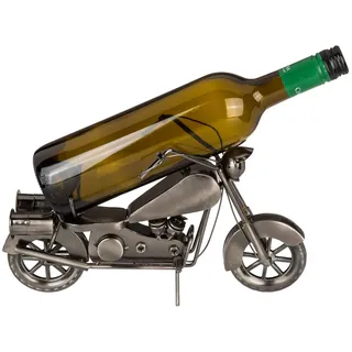 Out of the Blue 71/3170 - Flaschenhalter aus Metall, Motorrad I, ca. 31 x 17 cm, ideal als Deko und Geschenkverpackung