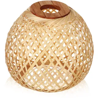 SEWOART Bambus Lampenschirm Gewebter Lampenschatten Rattan Lampenabdeckung Ersatzlampenschirm Für Deckenlampen Und Pendelleuchten Weiches Licht Für Wohnzimmer Esszimmer Schlafzimmer