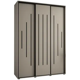 Möbel Kryspol Schwebetürenschrank 235,2/170/60 3-türig , Kaschmir , Holz , Nachbildung , 10 Fächer , 170x235.2x60 cm , Schlafzimmer, Kleiderschränke, Schwebetürenschränke