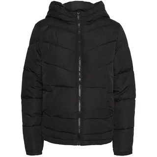 Noisy May Damen Puffer Jacke | Warme Stepp Winter Jacket mit Kapuze | Wattierter Blouson NMDALCON, Farben:Schwarz, Größe:38