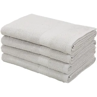my home Duschtücher »Juna, als Set und Serie erhältlich, 4 Duschtücher, 70x140cm« Handtuch Set, 100% Baumwolle, mit Bordüre, Uni-Farben, weich, grau