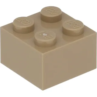 LEGO: 100x Stein 2x2 in dunklem Beige