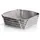 -DELARA- Brotkorb L aus verchromtem Stahl, Moonbeam, Baumwoll-Stofftasche, trendiges & modernes Design, vielseitig nutzbar, exklusive Optik (H / B / T: 9,5 x 25,5 x 25,5 cm, 63758)