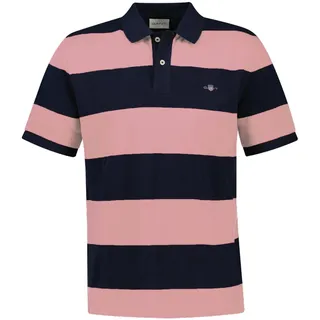 Poloshirt GANT "Poloshirt BLOCK STRIPE POLO", Herren, Gr. XL, pink (pink (bubblegum pink)), Obermaterial: 100% Baumwolle CO., Shirts Poloshirt