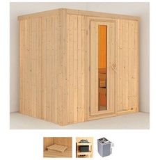 Bild von Sauna »Bedine«, (Set), 9 KW-Ofen mit integrierter Steuerung beige