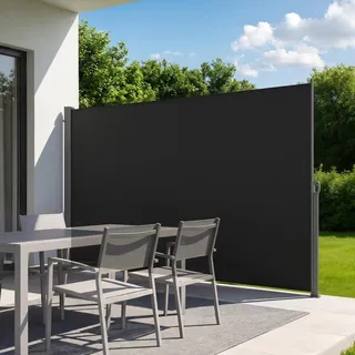 Vevor Seitenmarkise 180 x 300 cm Schwarz Eisen