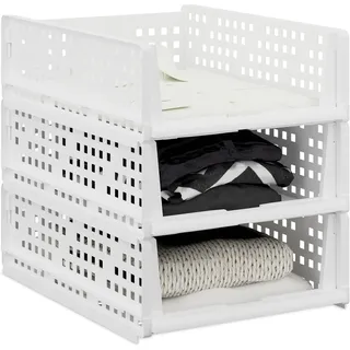 Relaxdays Schrank Organizer 13 x 33,5 x 43,5 cm 3-tlg. weiß