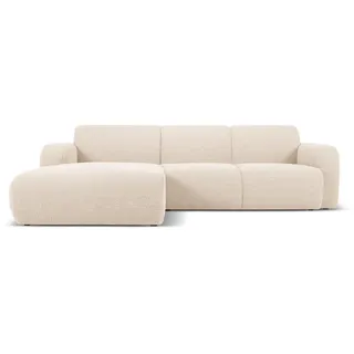 micadoni Ecksofa beige Textil, 4-Sitzer, L-Form, 250x170 cm, Hergestellt in Europa, Oeko-Tex®, Wohnzimmer, Sofas , Couches, Wohnlandschaften, Ecksofas