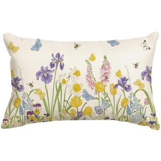 Artoid Mode Tulpen Gänseblümchen Schmetterling Frühling Kissenbezug, 30x50 cm Sommer Saisonnal Zierkissenbezug Cushion Cover Couch Wohnzimmer Deko