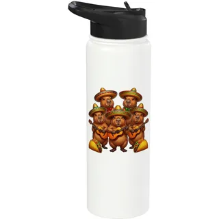 Wasserschwein Cinco de Mayo Kostüm Capybara Stainless Steel Insulated Water Bottle