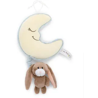 NICI Spieluhr Mond mit Hase Lopino 9cm - Schmusetuch Kleiner Sonnenschein 20x17cm